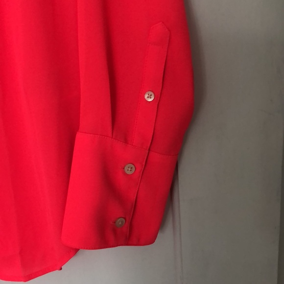 NWT, Banana Republic  size med,  fit large.‎ Hot pink. Hidden buttons,neck ties - Picture 2 of 7